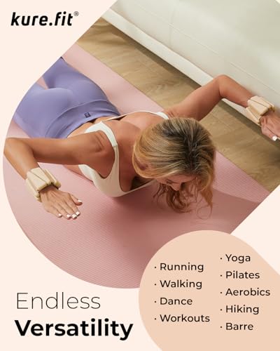 Pilates Weight | Wrist & Ankle Weights for Women | Weighted Bangles | 1LB/ 2LB Each (Set of 2) - color: Sand, size: 1 LB