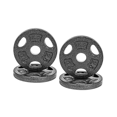 CAP Barbell Standard 1-Inch Grip Weight Plates - color: Black, size: 2.5 lbs Plate Pack (x4)