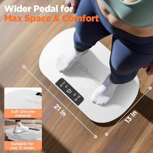 FEIERDUN Vibration Plate Exercise Machine, Vibration Plate for Lymphatic Drainage, Power Plate Vibration Platform for Weight Loss, Toning & Wellness