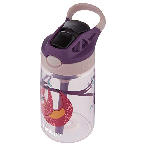 Contigo Kids Straw Water Bottle with AUTOSPOUT Lid 14oz Sloths (Pack of 4) - color: Sloth, size: 14 oz (Pack of 4)