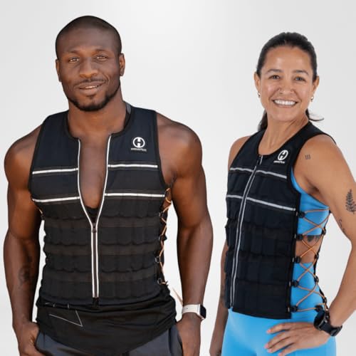 Hyperwear HyperVest ELITE Adjustable Weighted Vest for Women and Men — Thin Steel Weights, Stretch CORDURA Fabric — Weight Vest for Walking, Running, Strength Training - size: Medium 20 Pounds Black