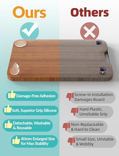 NiHome 16-Pack Non-Slip Cutting Board Feet, Self-Adhesive Silicone Pads | Washable & Reusable 1.96 Inch Oversized Design, No Screws Needed, Protects Countertops for Trays, Furniture & Chairs - size: 1.96 Inch