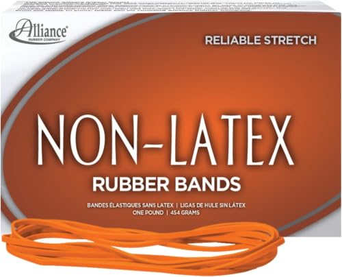 Alliance Rubber 37176#117B Non-Latex Rubber Bands,1 lb Box Contains Approx. 250 Bands (7" x 1/8",Orange),(Pack of 10) - size: 7 x 1/8 Inches (Pack of 10)