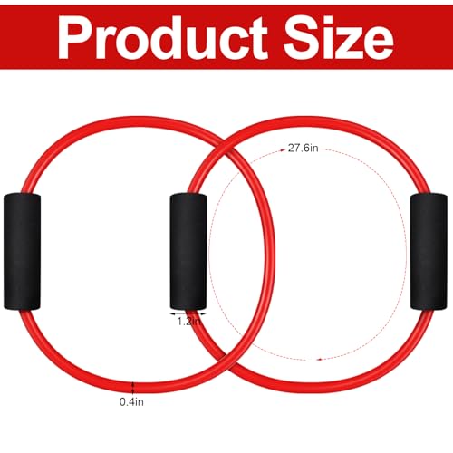 Seenelling Barre Double Tube Red Resistance Band Exercise Tubes for Home Pilates Barre Workout