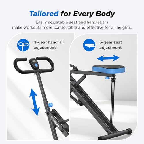 Squat Machine, MERACH R07 2 in 1 Squat Rowing Machine, Easy Setup & Foldable Exercise Equipment, Glute Trainer Machine, Glutes & Leg Home Workout Machine - color: Grey
