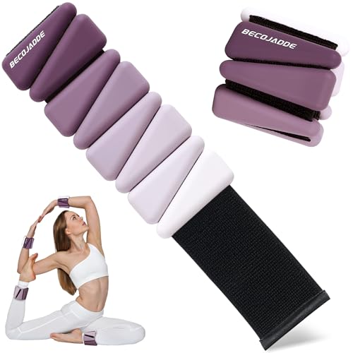BECOJADDE Ankle Weights for Women Wrist Weights Set of 2 (1 lb/2 lb Each) Adjustable Arm Leg Weight for Womens Men Suitable for Walking Swimming Running Pilates Yoga Gym - color: Deep Plum, size: 4lb Pair (2lb Each)