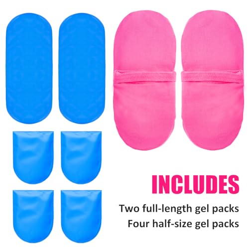 Reusable Cold Therapy Socks, Ice Pack for Feet Heels Injuries Swelling, Cold Pack Socks for Feet, Therapy Socks for Plantar Fasciitis, Neuropathy Chemotherapy, Pain Relief for Foot Ankle (Pink) - color: Pink