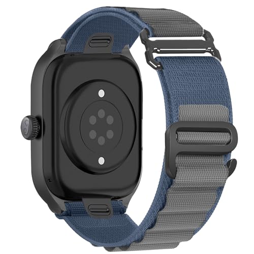 Alpine Loop Nylon Band - Compatible with Apple Watch Ultra 2/Ultra Bands 49mm 45mm 44mm for Men Women, Adjustable with Metal C Hook Strap for iWatch Ultra 2 iWatch Ultra Series 10 46mm SE/9/8/7/6/5 - color: Alpine/New Blue Black