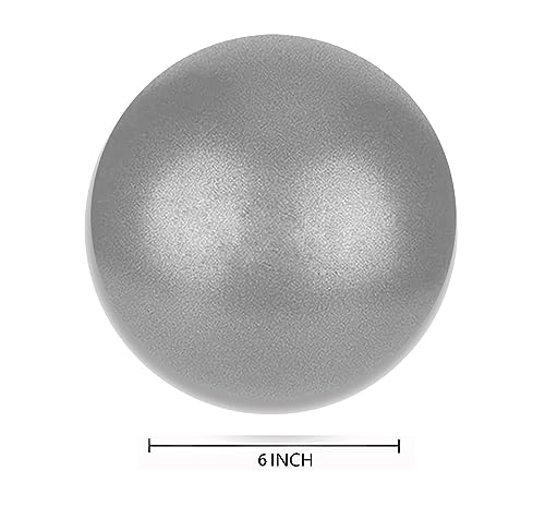 6 Inch Mini Exercise Pilates Yoga Ball, Stability Ball for Yoga, Barre, Training and Physical Therapy- Improves Balance with Inflate Pump(Pink) - color: grey, size: 6 Inch