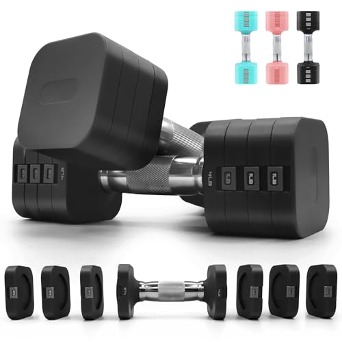 20LBS Adjustable Dumbbell Set, 4 in 1 Free Weights Dumbbells Set for,4lb 6lb 8lb 10lb, with Metal Non Slip Handle，Quick Change，Home Gym Strength Training Equipment for Men and Women - color: Black