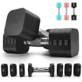 20LBS Adjustable Dumbbell Set, 4 in 1 Free Weights Dumbbells Set for,4lb 6lb 8lb 10lb, with Metal Non Slip Handle，Quick Change，Home Gym Strength Training Equipment for Men and Women - color: Black
