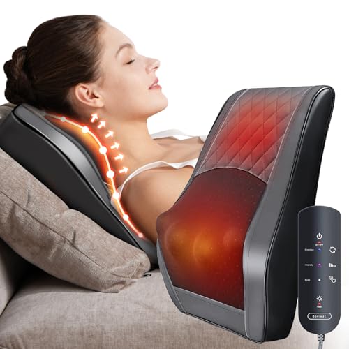 Boriwat Back Massager with Heat, 3D Kneading Massage Pillow for Back, Neck, Shoulder, Leg Pain Relief Deep Tissue, Gifts for Women Men Mom Dad(Dark Gray) - style: Dark Gray