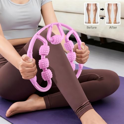 Pilates Essentials Kit for Women, 14 Pcs Home Workout Equipment with Pilates Circle Ball Ring Set Resistance Bands and Anti Slip Sock, Yoga Pilate Essentials Accessories - color: Purple
