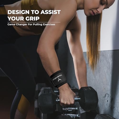 Weight Lifting Hooks, Padded Weight Lifting Straps Wrist Straps for Men and Women, Premium Deadlift Straps for Weightlifting and Powerlifting, Weight Lifting Gloves for Pull Ups - color: Black
