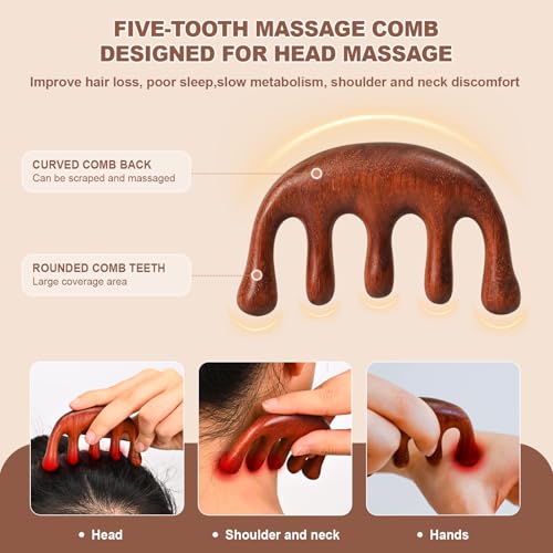 3-in-1 Wood Therapy Massage Tools Wooden Gua Sha Lymphatic Drainage Massager Body Sculpting Tools, Maderoterapia Kit, Anti-Cellulite - style: Massage Set