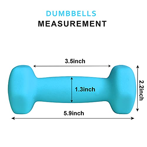 Balelinko Home Gym Equipment Workouts Strength Training Weight Loss Pilates Weights Yoga Sets Weights for Women, Men, Seniors and Youth - color: Blue, style: 2 LB, Pair