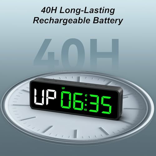 Acedeck Portable Gym Timer Clock: Fitness Digital Clock with Strong Magnet - Remote Control for Fitness Enthusiasts - Powerful Battery for Home Gym Garage Boxing - color: Green+black