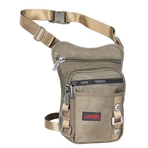 Thigh Pack, Larswon Leg Bag Thigh Pouch Bag Tactical Waist Bag Motorcycle Bag Waterproof - color: A- Army Green, size: Medium