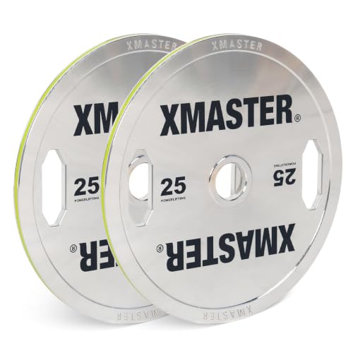 XMASTER FITNESS Hand Grip Chrome Steel Plates - size: 25LB Pair