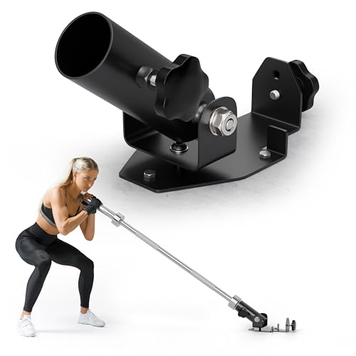 EVERSTRONG T Bar Row Attachment with V Bar Attachment Landmine Handle - 360 Swivel Landmine Attachment for Barbell for Full-Body Workout in Home Gym - Small Spaces - Deadlifts Squats Landmine Stand - style: 2" Rack/Wall Mount