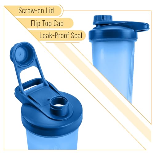 Mr. Pen- Shaker Bottles for Protein Mixes with Twist Cap, 28 oz | Blue Protein Shaker Bottle with Wire Whisk Ball, Fathers Day Gift - color: Blue