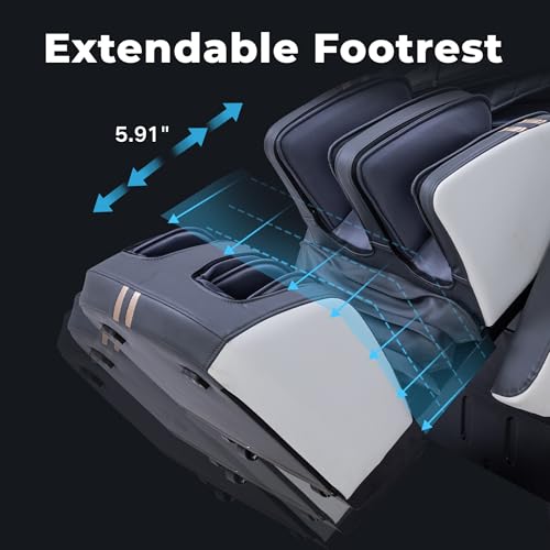 MassaMAX 4D Full Body Massage Chair for Daily Comfort Upgrade-Yoga Stretch, AI Voice Control, 55" SL Track, Zero Gravity, Extendable Footrest, 15 Modes, Foot Rollers, Waist & Calves Heating with Cover - color: Space White