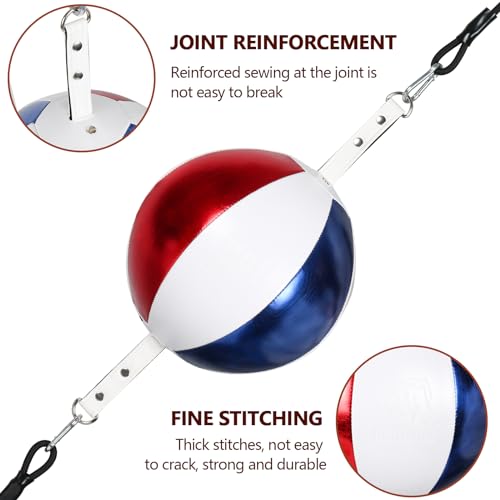 InnoLife Double End Punching Ball Striking Punching Bag Kit, Speed Striking Reflex Kit with Bungee Cords Perfect for Reaction, Agility, and Hand Eye Coordination Training - color: Blue & White & Red