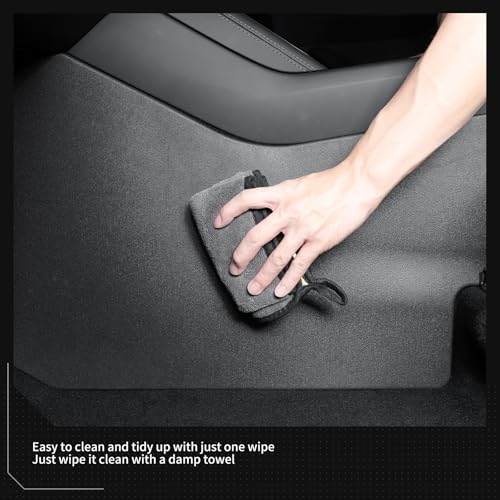 LUCKEASY 4PCS Center Console Anti-kick Pad for Tesla Model Y Juniper 2025+ | 2026 Juniper Accessories, Premium & Performance, All-Weather TPE Mat, Anti-Scratch, Easy to Clean, Black - size: Rear Center console anti-kick pad 4PCS