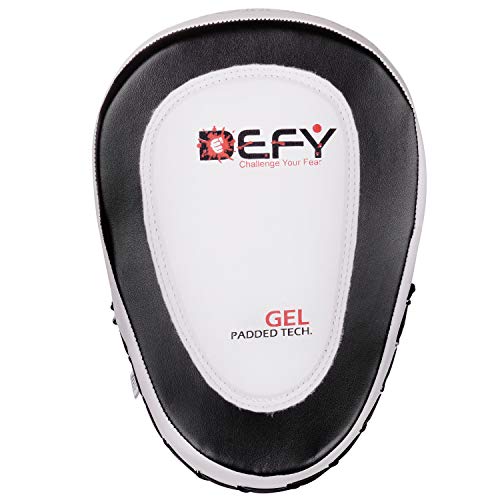 DEFY Gel Padded Punch Mitts Boxing Pads Focus Mitts Punching MMA Hook and Jab Curved Training Kickboxing, Striking, Muay Thai Martial Arts Focus Pad