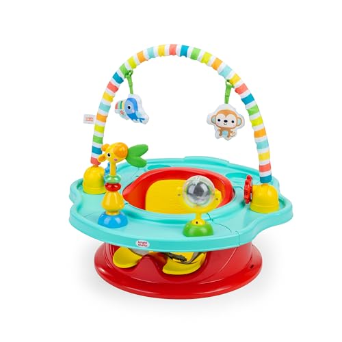 Bright Starts 3-in-1 SuperSeat Playful Paradise, Baby Activity Seat with Toys, Snacking Tray, Booster Seat, BPA Free Tray, Unisex, 6 Months + - color: Playful Paradise
