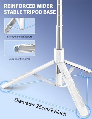 71" Selfie Stick, Smartphone Tripod Stand All-in-1 with Remote, Travel Tripod for iPhone, Extendable Cell Phone Tripods for Selfie/Video Recording/Photo/Live Stream/Vlog - color: White, size: B-[70.47Inch＆Upgraded Aluminum Pole]