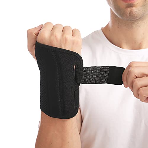 NuCamper Wrist Brace Carpal Tunnel Right Left Hand for Men Women, Night Wrist Sleep Supports Splints Arm Stabilizer with Compression Sleeve Adjustable Straps,for Tendonitis Arthritis Pain Relief - size: Small/Medium (Pack of 1), style: Left Hand-Black