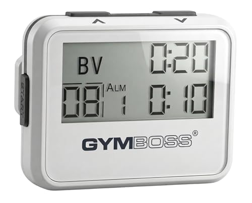 Gymboss Interval Timer and Stopwatch - White/Gray Gloss