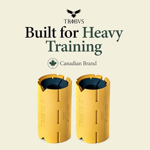Tribus Thick Grips for Dumbbells & Barbells (2.05" & 2.44”) — Thick Grips for Dumbbells Bars & Fitness Equipment — For Grip Strength & Arm Training, Non-Slip Heavy Duty Rubber