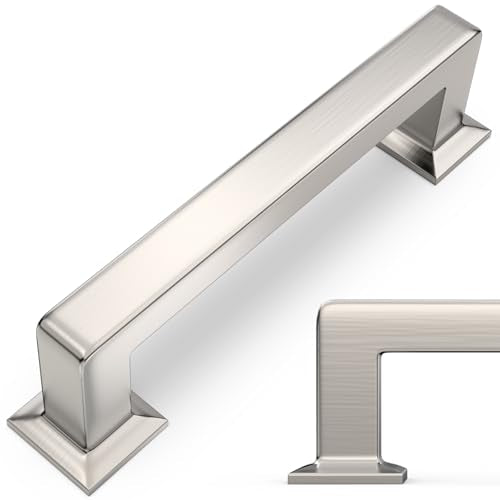 10 Pack 3-3/4 inch(96mm) Brushed Satin Nickel Kitchen Cabinet Handles Cabinet Pulls Sliver Drawer Pulls Kitchen Cabinet Hardware Dresser Handles - color: Brushed Satin Nickel, size: 3-3/4" Hole Center（96mm）