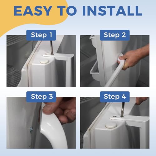 AMI PARTS 5304486359 Refrigerator Door Handle-Replaces 5304506469 5304504507 242059501 242059504 (2 Pack) - color: White