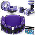 Sportneer Aquatic Exercise Equipment Water Aerobics Combo Set Includes High Density Water Weights Dumbbell Aqua Belt Water Ankle Weights for Pool Exercise Aquatic Therapy Pool Fitness Water Exercise - color: Purple, style: Aqua Exercise Set with Foam Cuff