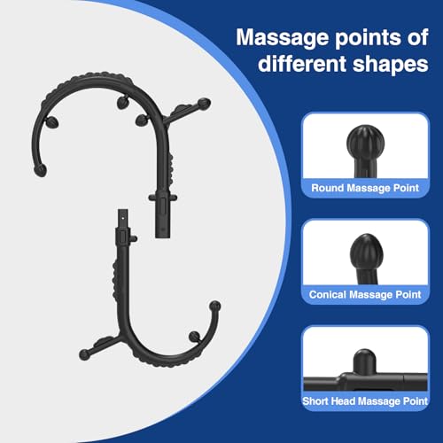 Massage Stick,Handheld Trigger Point Back and Neck Massager Cane, Deep Tissue Self Massage Tool for Muscle Knots and Myofascial Release,for Pain Relief and Muscle Recovery,Black - color: Black