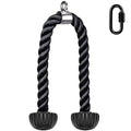 SELEWARE Rotating Straight Bar, Tricep Rope, Double D Row Handle, Rotating V Handle, Cable Machine Attachment with Non-Slip Soft Rubber Grip, Universal Attachment for Cable Machines - color: Black Rubber Tricep Rope - 36inch
