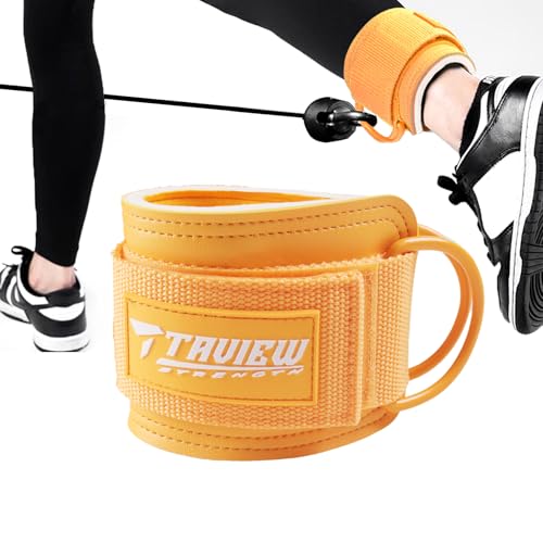 TAVIEW Ankle Straps Cable Machine Attachment for Gym - Cable Kickback Ankle Straps - Padded Ankle Cuffs for Glute Kickbacks and Leg Workouts - color: Orange-Single