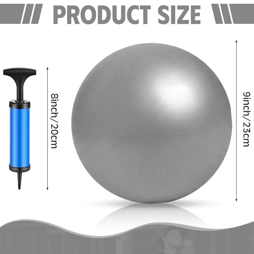 2 Pcs Connection Ball with Pump 9 Inch Pilates Baseball Softball Batting Trainer Improve Arm Action Hitting & Pitching Efficiency Connection Ball for Baseball - color: Gray