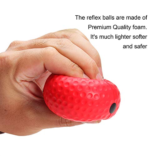TOCO FREIDO Double End Punching Ball, Speed Bag with Difficulty Levels Boxing Reflex Ball with Headband, Perfect for Reaction, Agility, and Hand Eye Coordination Training - color: Black/Red/Silver