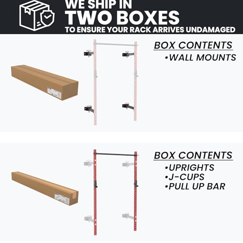 Synergee 2200 Folding Rack – 750 lb Capacity Power Cage - color: b) Red 79" x 21"