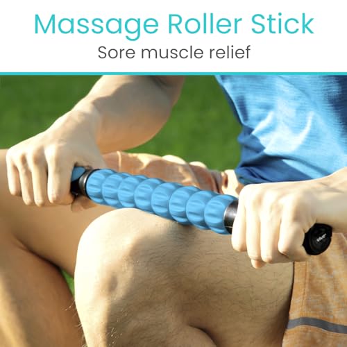 Vive Massage Stick Roller for Muscle, Back, Legs - Deep Tissue Body Fascia Massager for Hamstring, Calf, Neck Pain, Trigger Point, Exercise -Rolling Relief Tool for Physical Therapy, Recovery