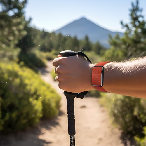 DADO Breathable Nylon Replacement Watch Band Compatible with Polar Loop – Lightweight, Ideal for All Weather Use Sport Strap with Adjustable Hook & Loop Closure - color: Orange Flame