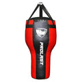 Angle Heavy Punching Bag for Adults, Hook and Uppercut, Boxing, MMA, Martial Arts, Muay Thai, 65 lbs, Rhino Logo - color: Black / Red, style: Unfilled