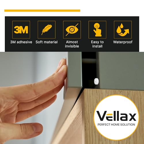 128 Self Adhesive Cabinet Door Bumpers – Sticky Clear Silicone Rubber Pads for Furniture Drawers, Kitchen Cabinets, Decor, Wall Protection – Vellax - size: 128 Pcs