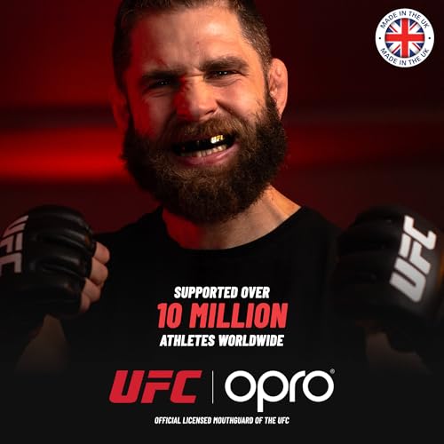 OPRO Silver Level Moldable Mouth Guard Essential Fit (White/Black) Adult & Kids Boxing Mouthguard for MMA & Impact Sports, Easy Self-Fit Mouth Guard for Sports, Football & Hockey - Includes Case - color: White/Black, size: Adult (Age 10+)