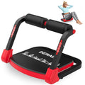 DERACY Sit Up Exercise Equipment, Adjustable Ab Machine, Multi-Functional Sit Up Machine, Ab Workout Equipment, Ab Trainer Machine for Women Men - color: Red - Black