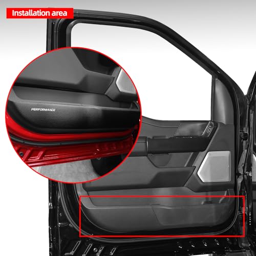BETTERHUMZ Car Door Anti-kick Pad Compatible with Ford F150 | 2021 2022 2023 2024 2025 for Alcantara Carbon Leather Protective Strip Decal Interior Accessories